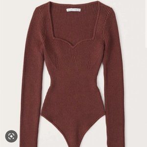 XS Long-Sleeve Sweetheart Sweater Bodysuit